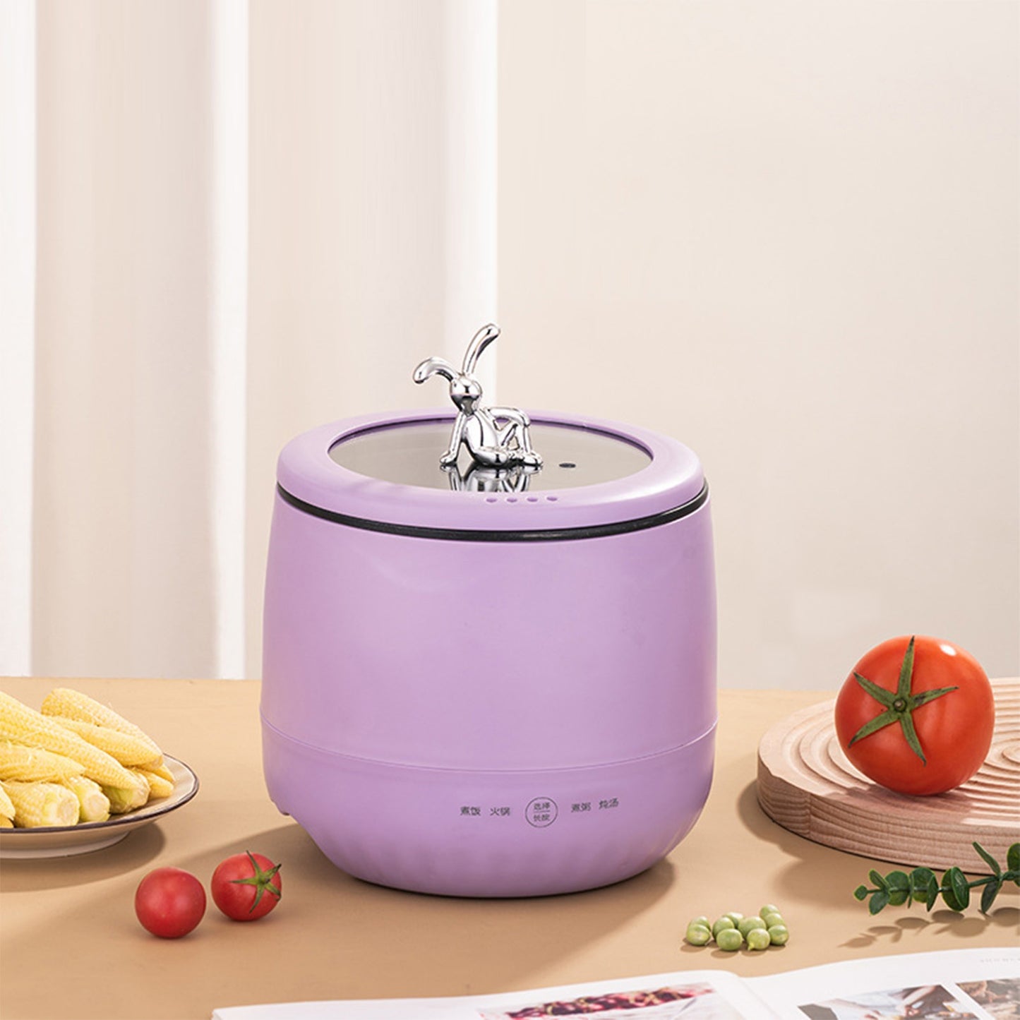 Panela de Arroz Elétrica Inteligente Mini 1.8L Antiaderente Compacta Eletrodoméstico para Arroz, Grãos, Sopas, Mingaus e Ensopados