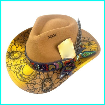 Friendly Cotton Blend Western styles Hat Braided Band Decoration Unisex