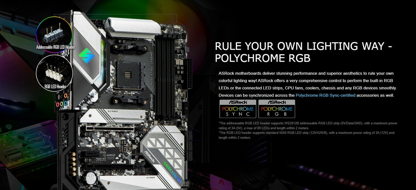 ASRock Brand New B550 Steel Legend Motherboard AMD AM4 Support 5800X3D 5700X 5600G CPU 4xDDR4 4533MHz 128GB M.2 HDMI PCIe4.0 ATX
