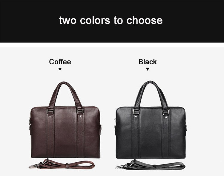 Pasta de Couro Genuíno de Luxo para Homens, Bolsa de Couro para Negócios, Bolsa para Laptop de 15,6", Pasta de Escritório Masculina, Porta-Documentos, Bolsa de Ombro