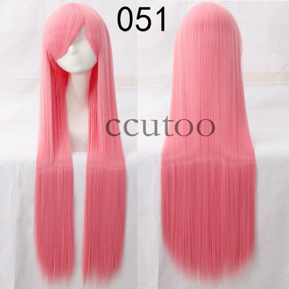 ccutoo 100cm Peruca de Cosplay Reta Sintética de Cabelo Longo de Alta Temperatura 82 Cores Disponíveis