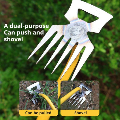 Manganese Steel Weeding Rake Double-end Rake Shovel Multi-purpose Digging Vegetables Loosen Soil Gardening Planting Hand Tools
