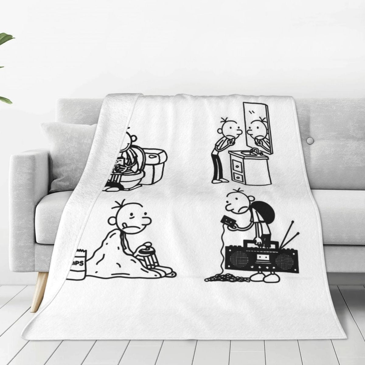 Wimpy Kid 4 States Of Greg Heffley Blankets Soft Warm Flannel Throw Blanket Plush for Bed Living room Picnic Travel Home Couch