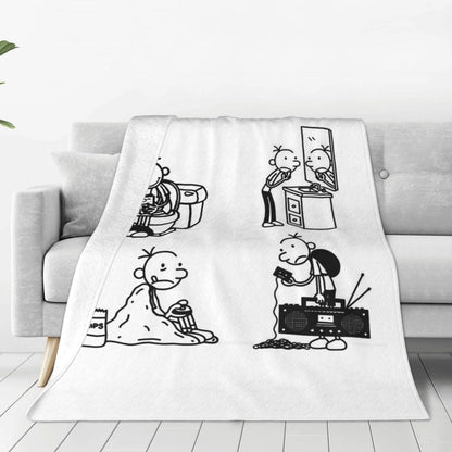 Wimpy Kid 4 States Of Greg Heffley Blankets Soft Warm Flannel Throw Blanket Plush for Bed Living room Picnic Travel Home Couch