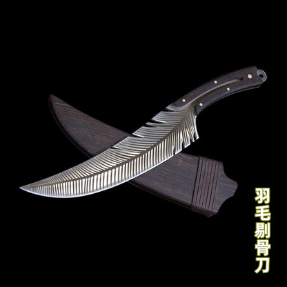 Faca de cozinha forjada em aço inoxidável, faca de chef, faca de cozinha Longquan Xiaketang, faca de corte de ossos de pena