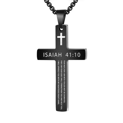 Colar Masculino Minimalista Aço Inoxidável Cruz de Jesus para Homem
