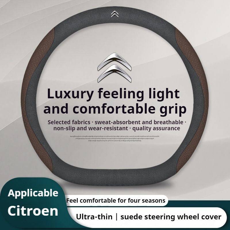 Capa de Volante de Couro para Carro Citroen C1 C2 C3 C4 C5 C6 C4L VTS Berlingo Picasso Aircross Sega Ely See C3-XR Acessórios