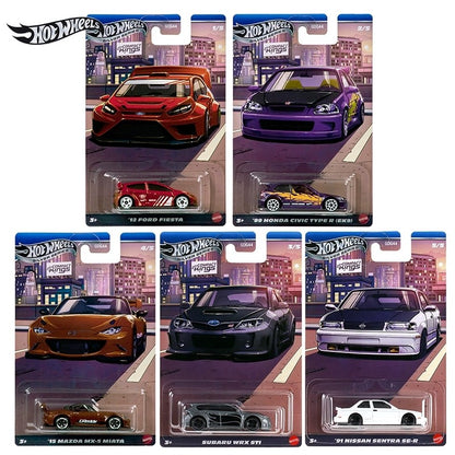 Nova Série Hot Wheels Silver Compact Kings Modelos de Carros Colecionáveis em Escala 1:64 Ford Honda Civic Subaru WRX Mazda Nissan de Liga Leve