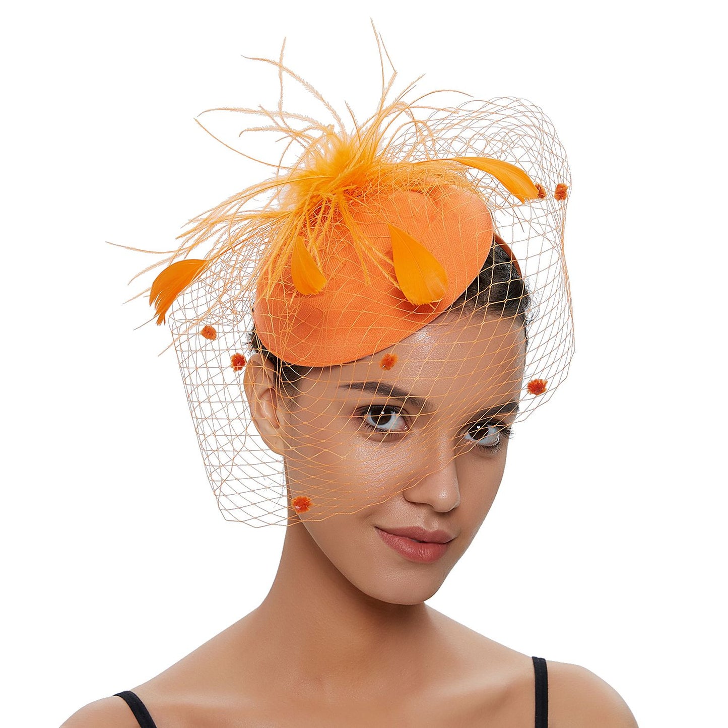 Fascinator Hat Veil Feather Fascinator Hair Clip Tea Party Pillbox Derby Hat Fascinator Bridal Wedding Veil