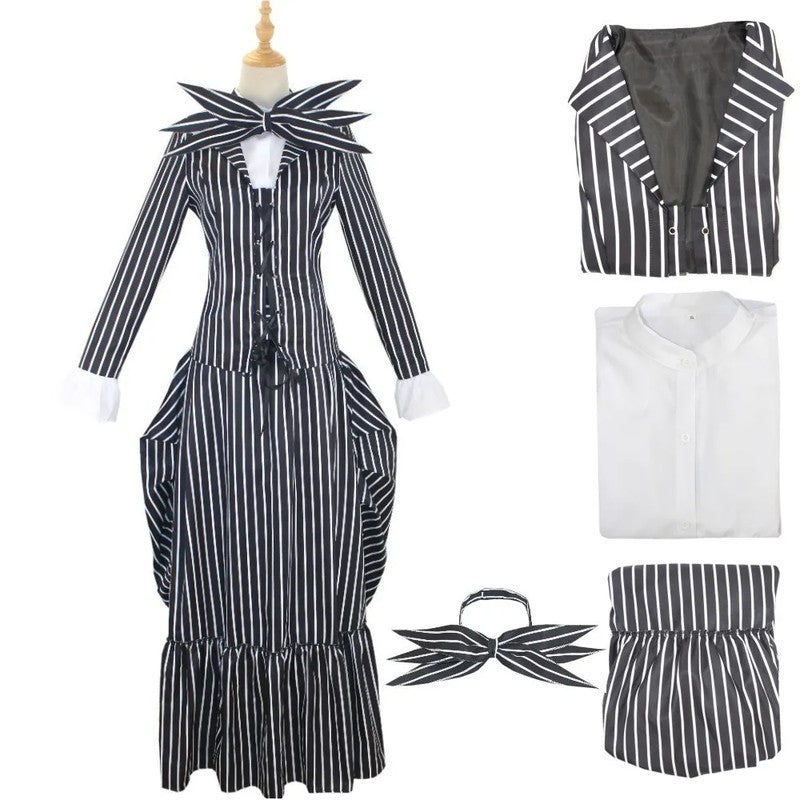 Role playing Christmas Eve horror Jack Cos dress skeleton Jack men and women full set of Christmas and Halloween costumes new