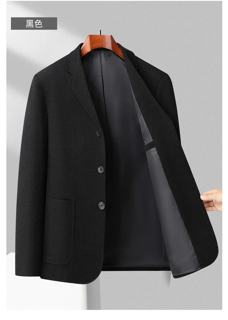 Mens Blazer Fashion Business Handsome Gentleman Korean Version of British Style Leisure Slim Solid Color Wedding Work Blazer