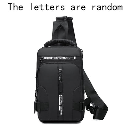 Men's dual-purpose crossbody and shoulder bag, multi-functional casual and versatile single-shoulder handbag, chest bag