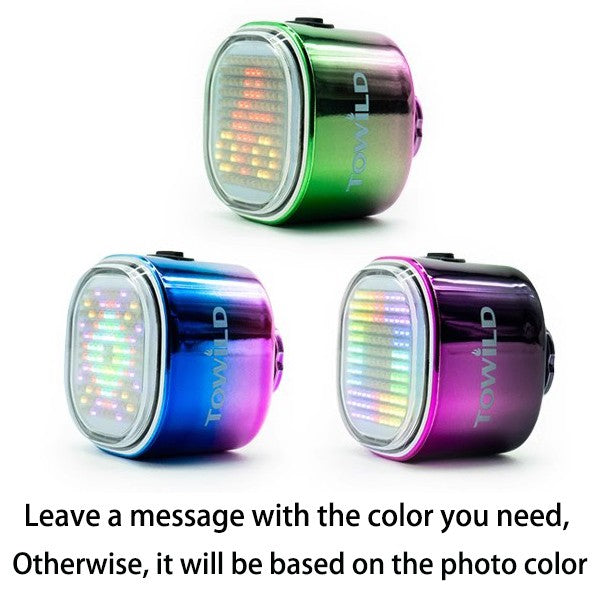 TOWILD TL08 Luz traseira com expressão inteligente 140 LEDs Sensor de frenagem Bluetooth Luz traseira de bicicleta personalizável