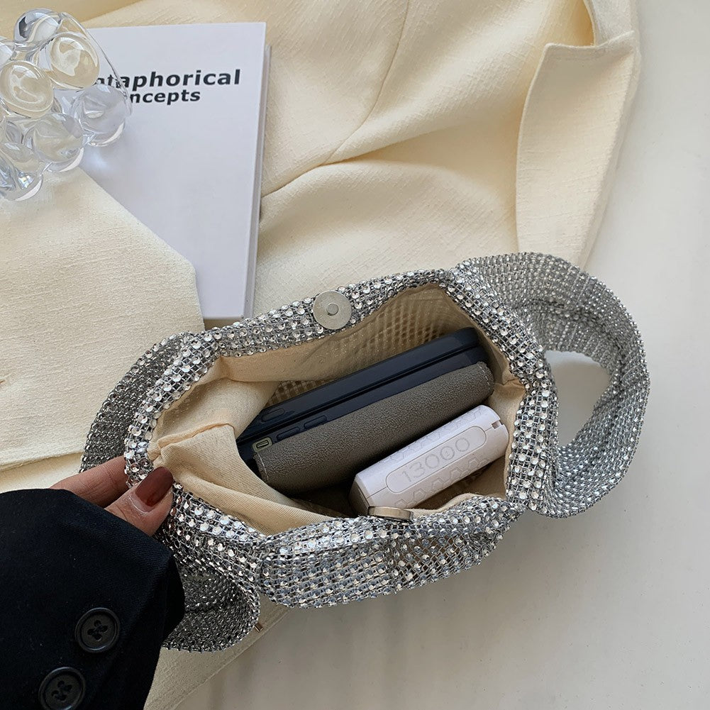Sequins Bags Women Tote Bags Crystal Bling Fashion Lady Bucket Handbags Girls Glitter Purse Brand Luxury Designer Evening Clutch