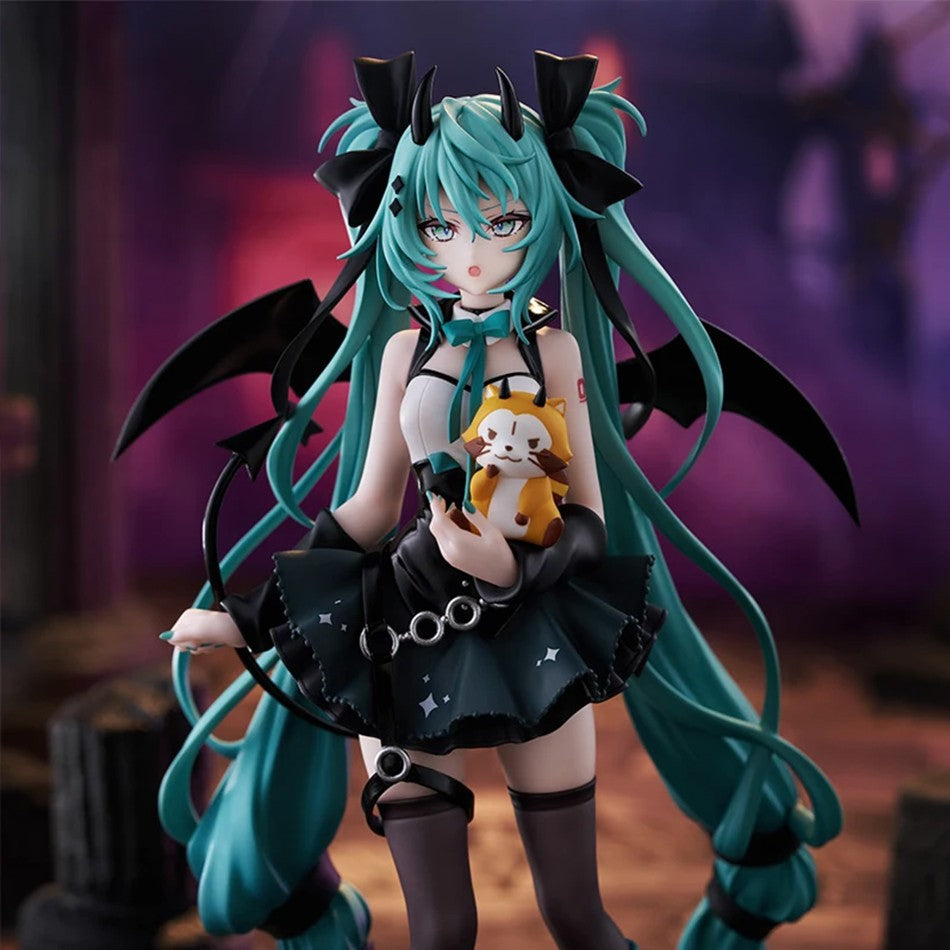 Anime Hatsune Miku Pequena Diaba Feita à Mão Guaxinim Chuyin Anjo Negro Modelo de PVC Feito à Mão Ornamentos Periféricos de Animação