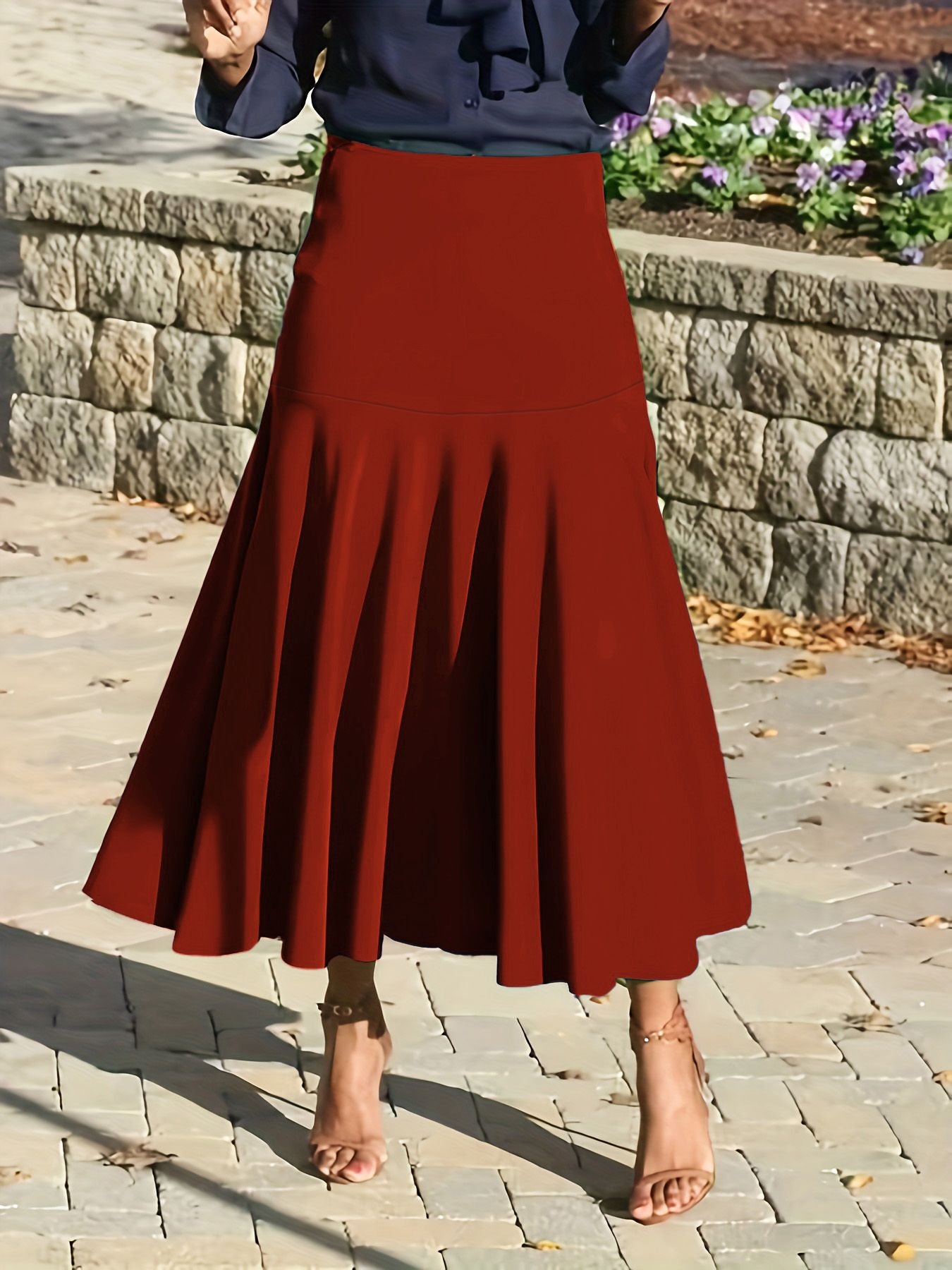 Spring and Autumn New Women's Plus Size Fashion Spice Girl Style Draped Pleat Design Half Skirt