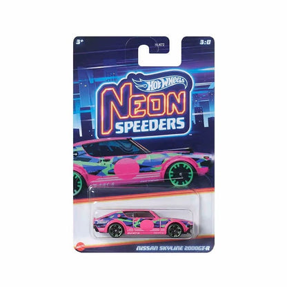 Hot Wheels Neon Speeders Series 8 Diecast Car Set 1/64 Scale Models Mazda RX-7 Datsun 510 B C D HLH72 Collectible Toy Xmas Gifts