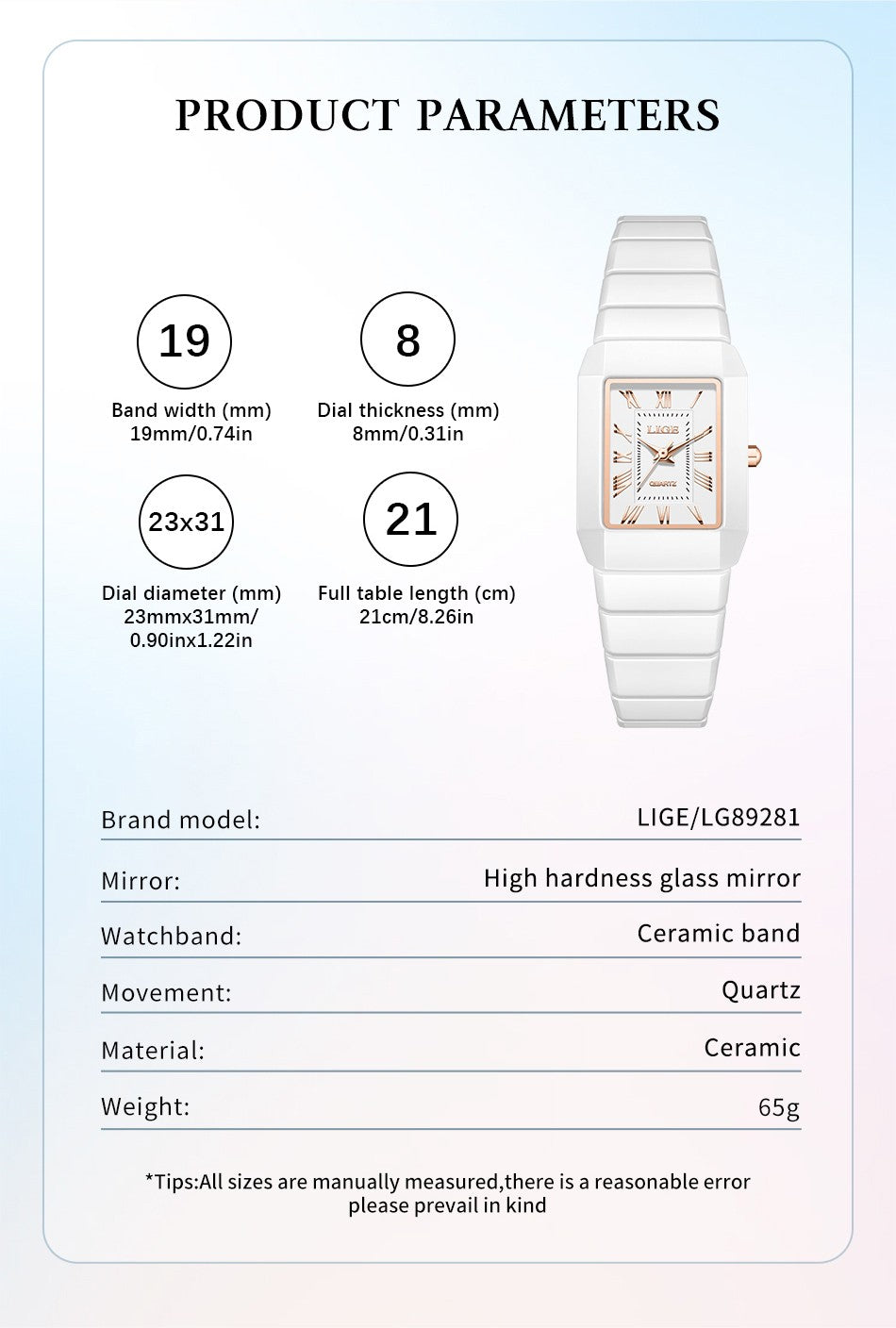 LIGE 2026 Women's Watch ceramic fashion quartz wristwatch elegant waterproof vintage watches ultra-thin Watch for Women reloj
