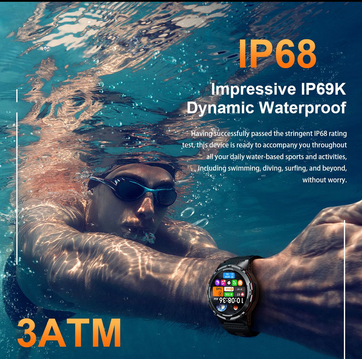 2026 Popular Outdoors GPS Sports Smart Watch Masculino Tela AMOLED Bússola à Prova D'água 500mAh NFC Chamada HD Smart Watch Para Homens T-REX 3