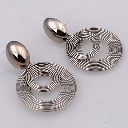 Brincos de declaração redondos grandes e modernos para mulheres cor dourada e prateada metal geometria brincos pendentes joias simples europeias