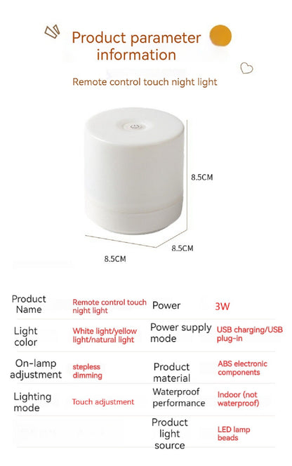 Touch Rechargeable LED Bedside Lamp 3 Colors USB Stepless Dimming Night Light Eye Protection For Bedroom Reading Table Lamp