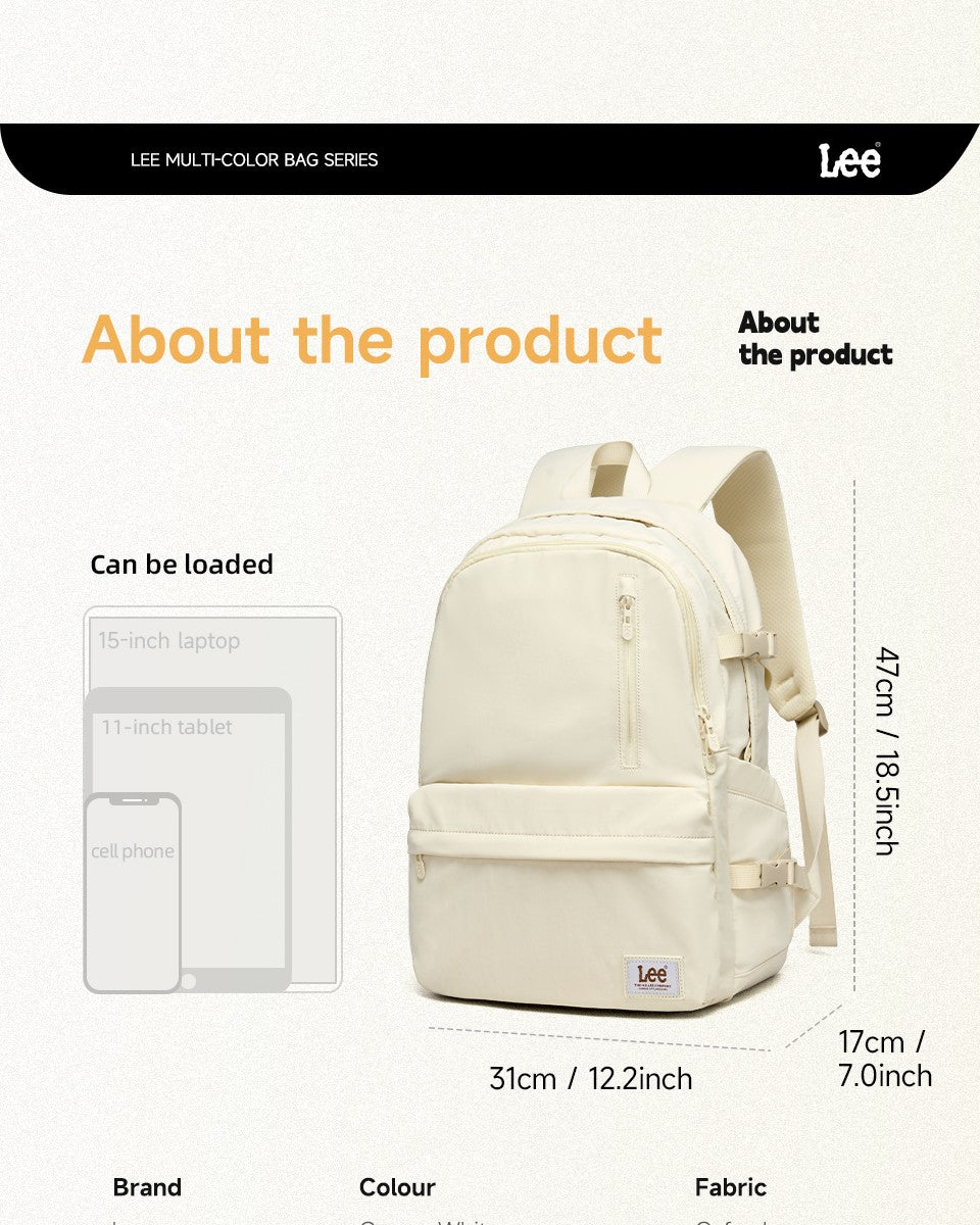 Mochila LEE de grande capacidade para viagem, para notebook de 15,6 polegadas, à prova d'água, de nylon casual, para adolescentes, faculdade, escola, masculino e feminino