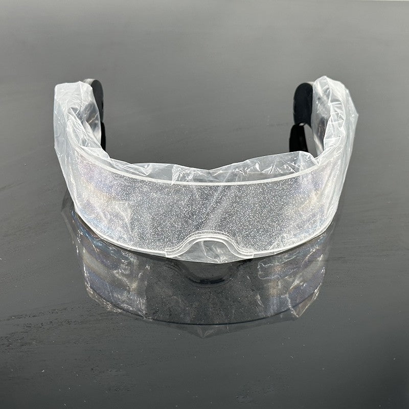 Led Luminous Glasses Bar Masquerade Concert Rave Goggles Rainbow Space Robot Futuristic Led DJ LIGHT Glasses Star Y2k Glasses