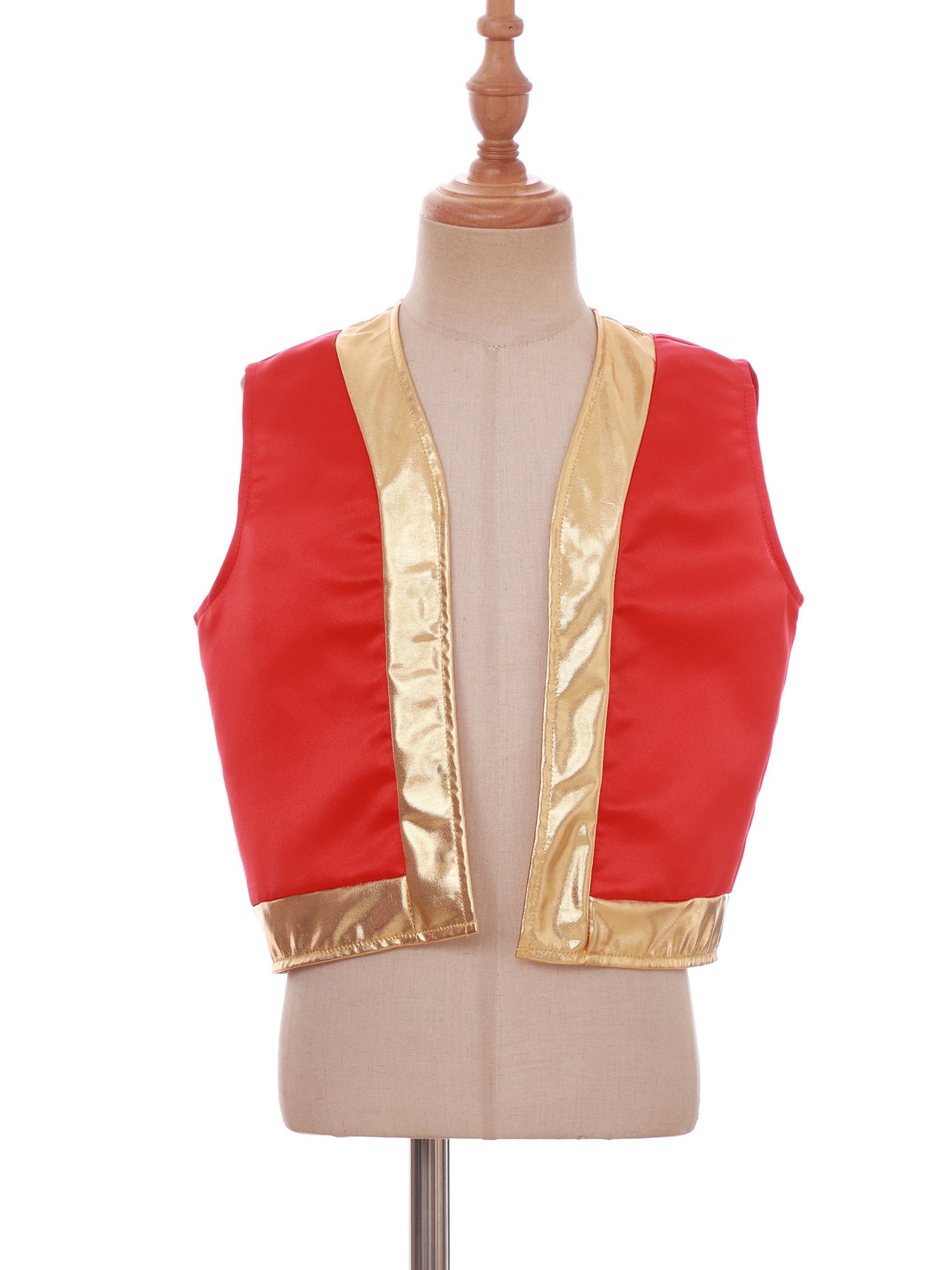 Boys Girls Halloween Toad Game Character Vest Open Front Loose Waistcoat Carnival Theme Party Super Brother Role Play Costume