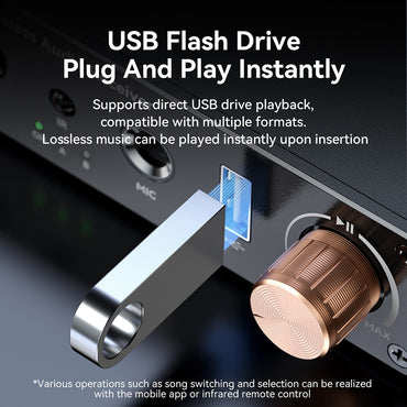 Car Bluetooth-compatible Wireless Audio Adapter 6.0 Audio Receiver U-Disk 6.5MM Karaoke Wireless Music Amplifier for Speaker