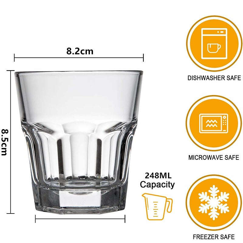 HeY Lilac Copos de Uísque 4Pcs de Vidro Transparente Clássico para o Dia a Dia Copos de Água Copos de Coquetel Conjunto de Copos de Dose de Uísque