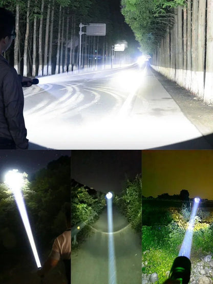 10000mAh High Power Led Flashlight 5000M Long Range Torch Rechargeable Ultra Powerful Outdoor Tactical Hand Lamp Camping Lantern