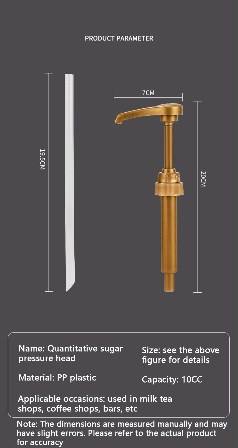 Leeseph Syrup Pump Dosador de Xarope Bomba de Xarope Dourada para Garrafa de Xarope de 750ml/25.4oz Bombas de Xarope para Cafeteria