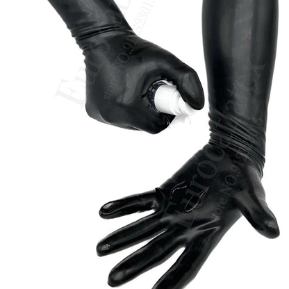 men Latex Gloves rubber socks  rubber Black Short  Gloves   Unisex Seamless chlorine  One-time molding  wear