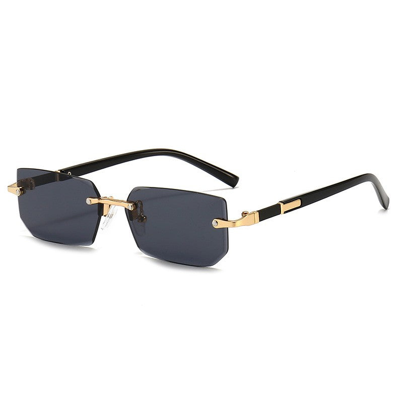 Óculos de Sol Retangulares sem Aro Modernos Populares Femininos Masculinos Óculos de Sol Pequenos Quadrados Para Mulheres Homens Viagem de Verão Oculos