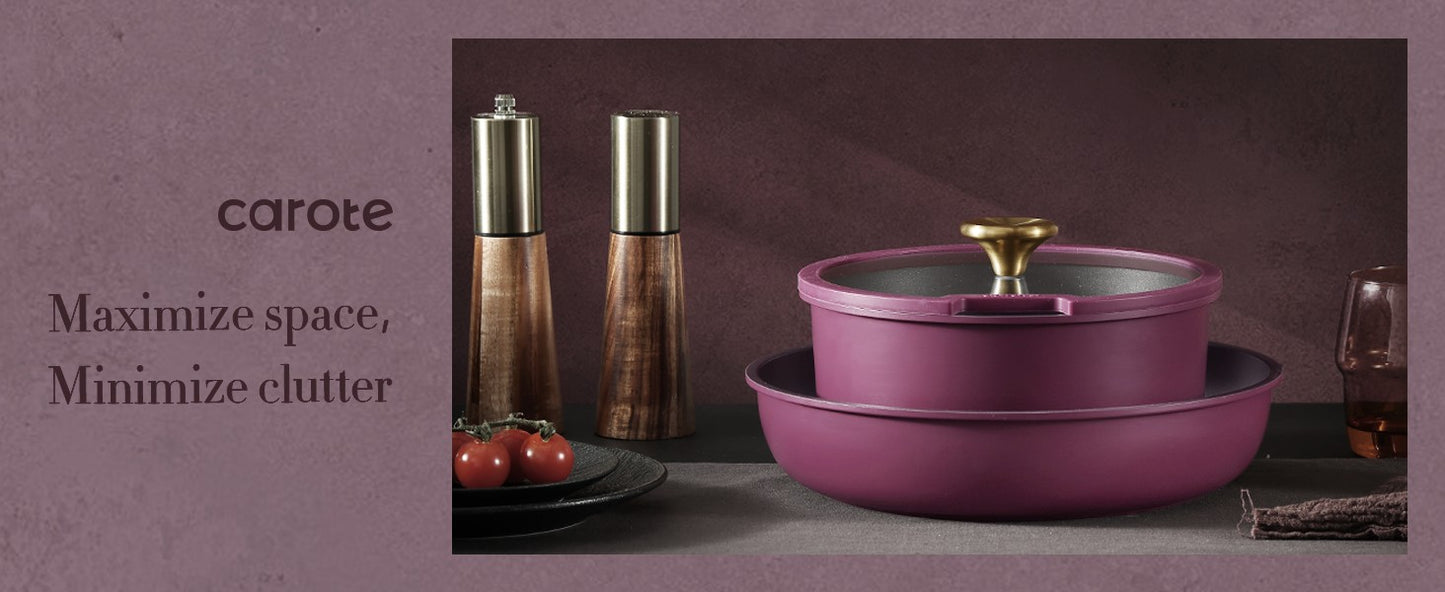 21pcs Pots and Pans Set, Nonstick Cookware Set Detachable Handle, Induction Kitchen Cookware Sets Non Stick with Removable Handl