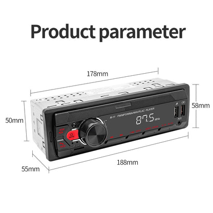 Podofo Car Audio Radio 1 Din MP3 Car Stereo Bluetooth FM AUX In USB Colorful Buttons APP Remote Control Car Multimedia Player
