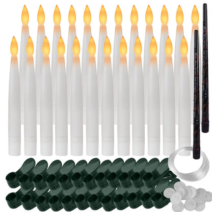 Flameless LED Taper Candles Christmas Tree Electric Candle Lights Mini Taper Clip-On Candles with Remote Timer for Wedding Decor