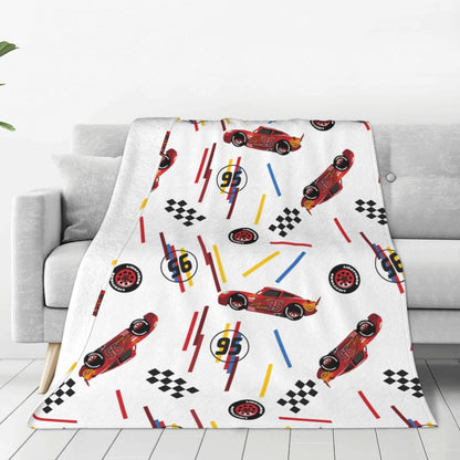 Cars Lightning McQueen 95 Flannel Blanket Life Is A Highway Super Warm Throw Blanket for Couch Bed Picnic Bedspread Sofa Bed