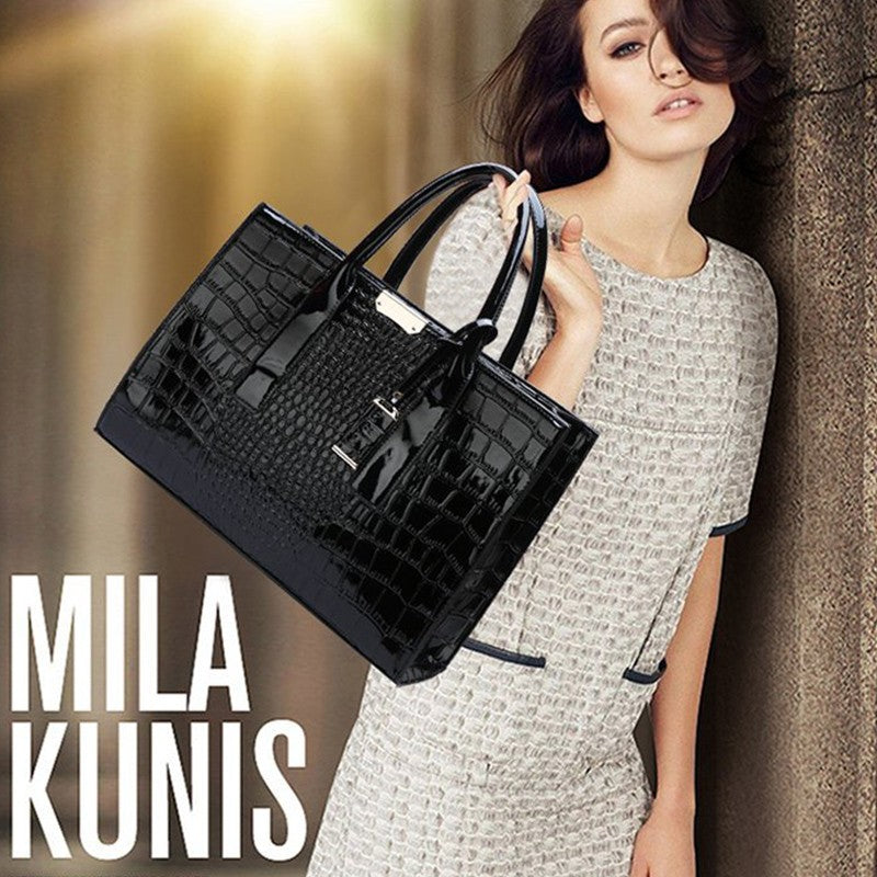 Luxury Handbags Alligator Designer PU Patent Leather Crossbody Bag For Women Tote Retro Ladies Messegner Shoulder Bag Bolsa