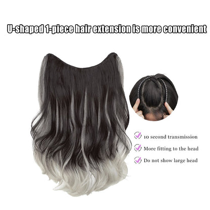 FORLISEE Cabelo Sintético Cacheado Longo com Gradiente Peruca Paris Pintada com Volume de Cabelo Aumentado e Apliques de Cabelo Fofos