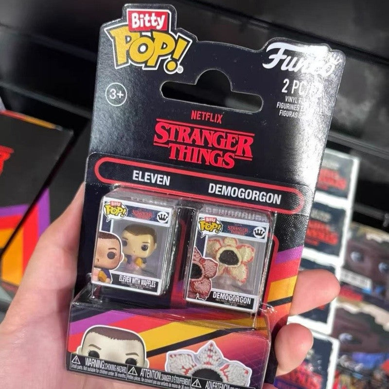 Funko Bitty Pop Stranger Things Dustin e Mike Pacote com 2 Mini Séries Caixa Surpresa Miniaturas Onze e Demogorgon Bonecos de Ação Colecionáveis Presentes