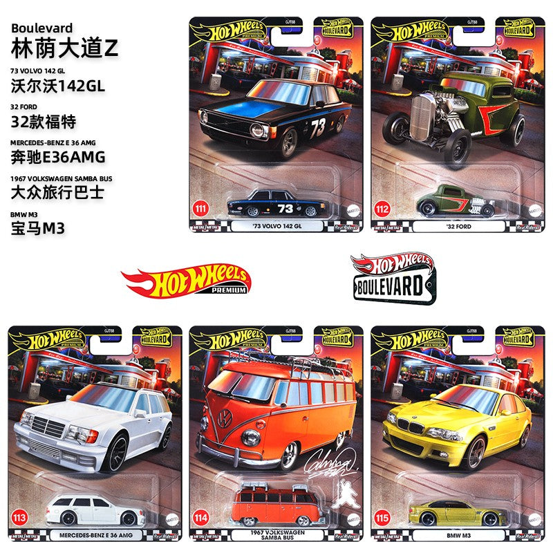 Hot Wheels Boulevard 1:64 2025 Mix GJT68 Miniatura de Liga Fundida Corpo Chassi Modelos Colecionáveis Premium Carros Coleção Presente