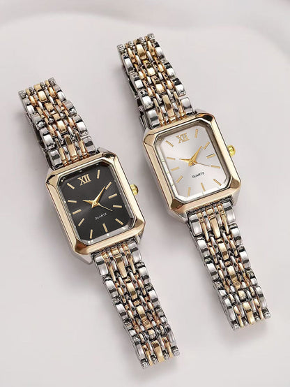 New Fashionable Simple Explosive Square Bar Scale Dial Steel Strip Quartz Watch,Birthday gift, without the box
