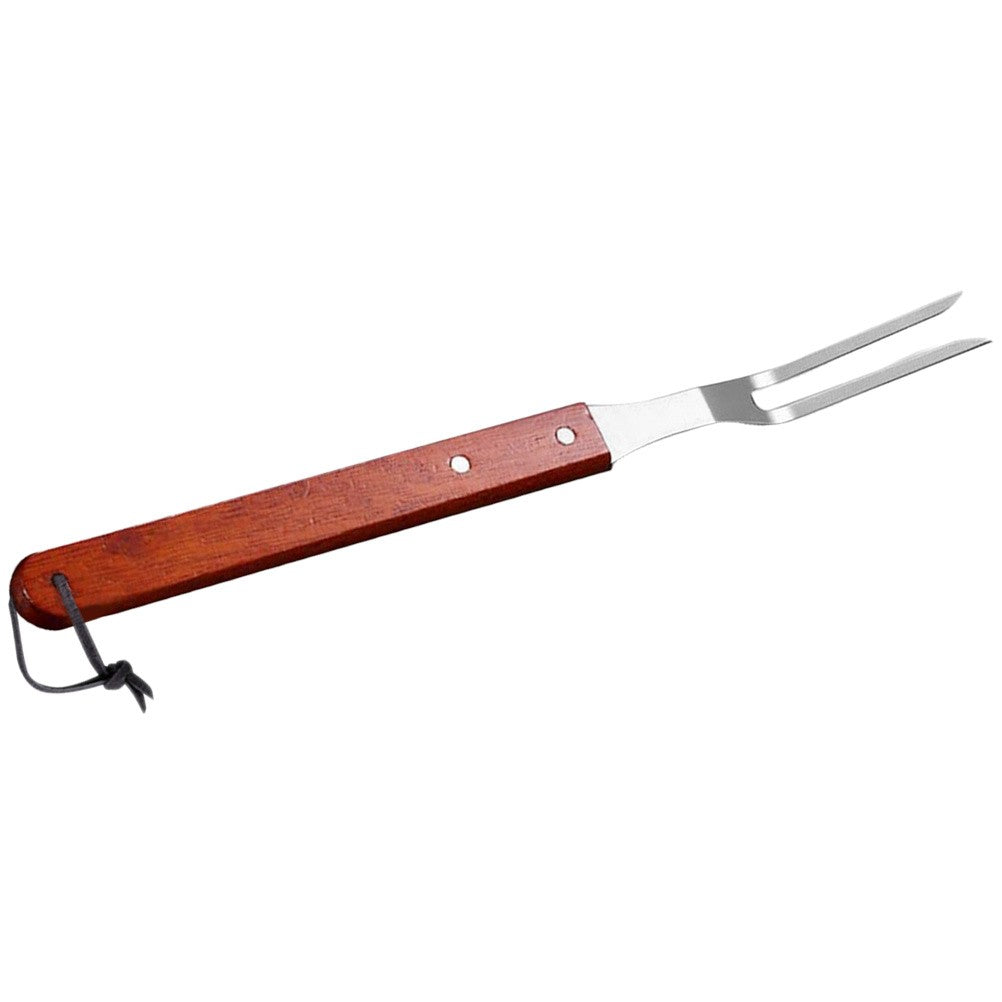 Stainless Steel Bbq Skewers 12 Inch With Wood Handle For Grilling Roasting Kebab Meat Fork Portable Barbecue Tools Set