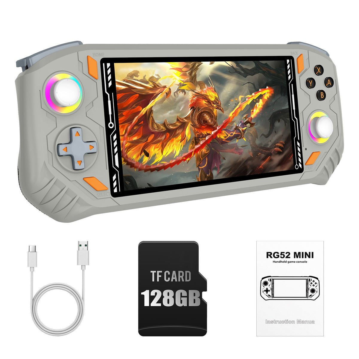 AISLPC RG52 MINI Handheld Game Console 5.5" IPS Screen 2.4G WIFI 22000+Games RK3562 Dual System Portable Handheld Video Player
