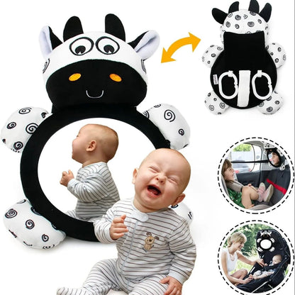 Espelho de Bebê Multifuncional, Alto Contraste Preto e Branco, Tummy Time, Presente de aniversário/Natal para meninos e meninas, para carro