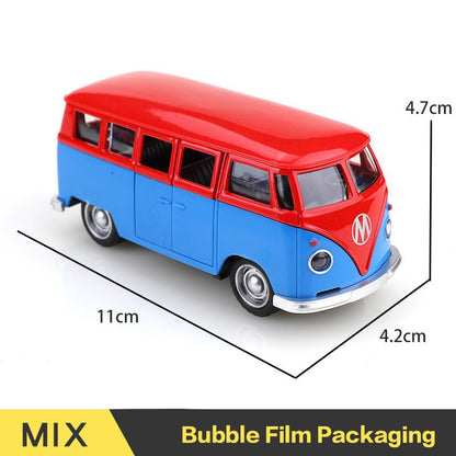 1:38 Alloy Diecast Volkswagen T1 Vintage Van Car Model Classic Pull Back Miniature Vehicle Replica For Collection Gift for Kids