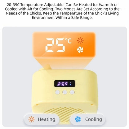 Soprador de Ar Quente Anti-Queimadura para Papagaios Aquecedor Automático e Seguro para Gaiolas de Pássaros Aquecedor Termostático à Prova de Mastigação de Metal