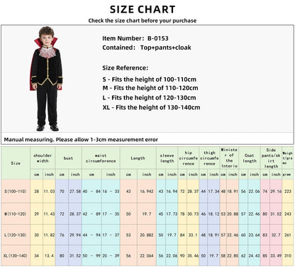 Adult Gothic Vampire Costume Set, Vampire Witch Role-Playing Outfit with Cape for Halloween Family Parties and Costumes