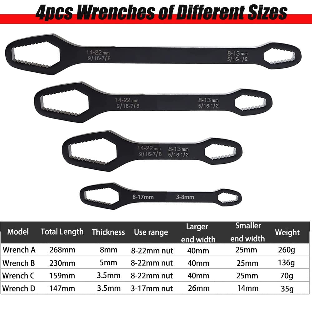 Chave Torx Universal para Carro 8-22mm Chave Autoajustável de Aperto Automático Chave Torx de Duas Pontas Chave Torx Ferramentas Manuais Novo